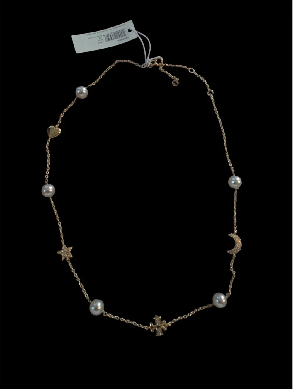 Tory Burch Delicate Moondance Pearl and Star Necklace